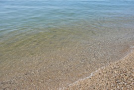 透き通る波打ち際