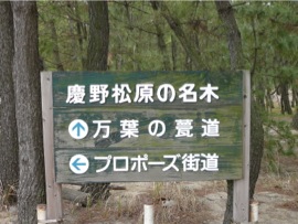 慶野松原、プロポーズ街道案内板