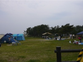 慶野松原海水浴場　キャンプ風景
